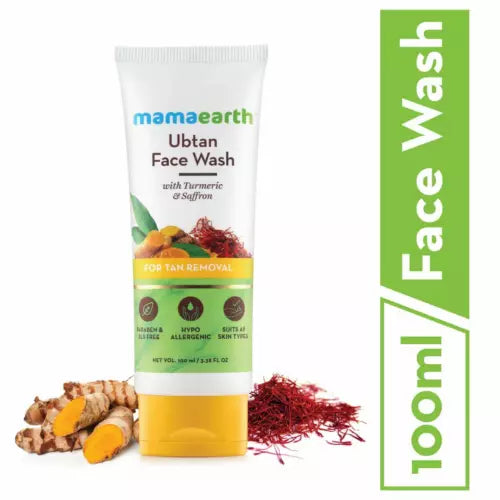 Mamaearth Ubtan Natural Face Wash for Dry Skin with Turmeric & Saffron 100ml